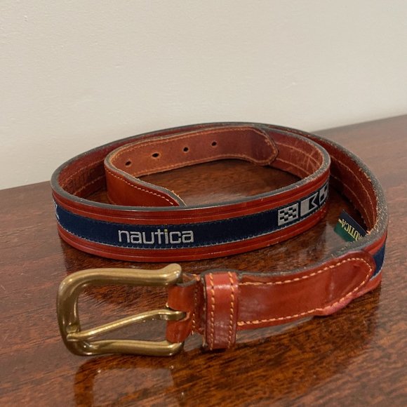 NAUTICA BELT - leather and cloth Men's 39" - Picture 1 of 1